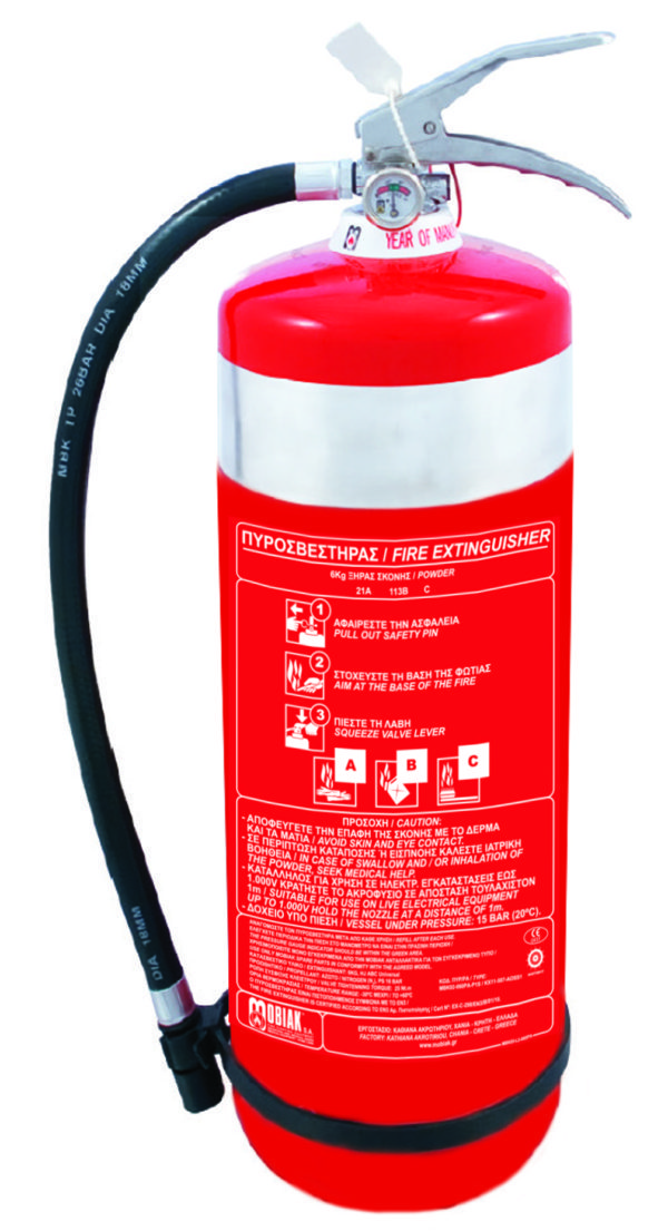 Fire Extinguisher 6Kg Dry Powder St.Steel