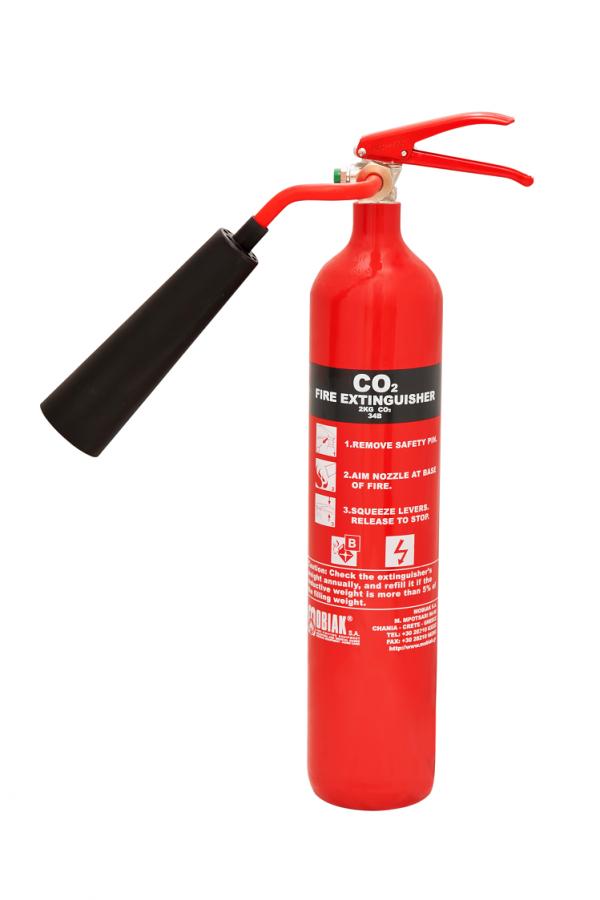 Fire Extinguisher 2Kg CO2 (BSI KITEMARK) with Alum. Cylinder